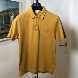 Sunspel Men's Riviera Polo, Golden Colour - Size Medium